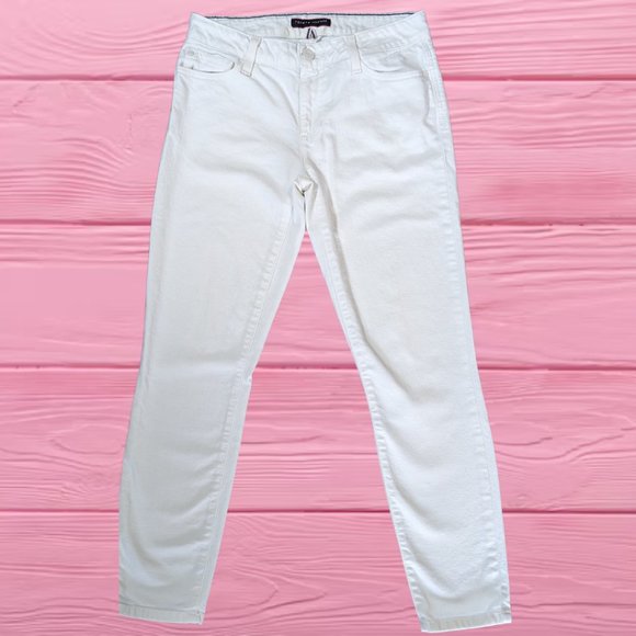 TOMMY HILFIGER Skinny Ankle Crop Jean - White - Size 2 / 28" - Picture 1 of 6